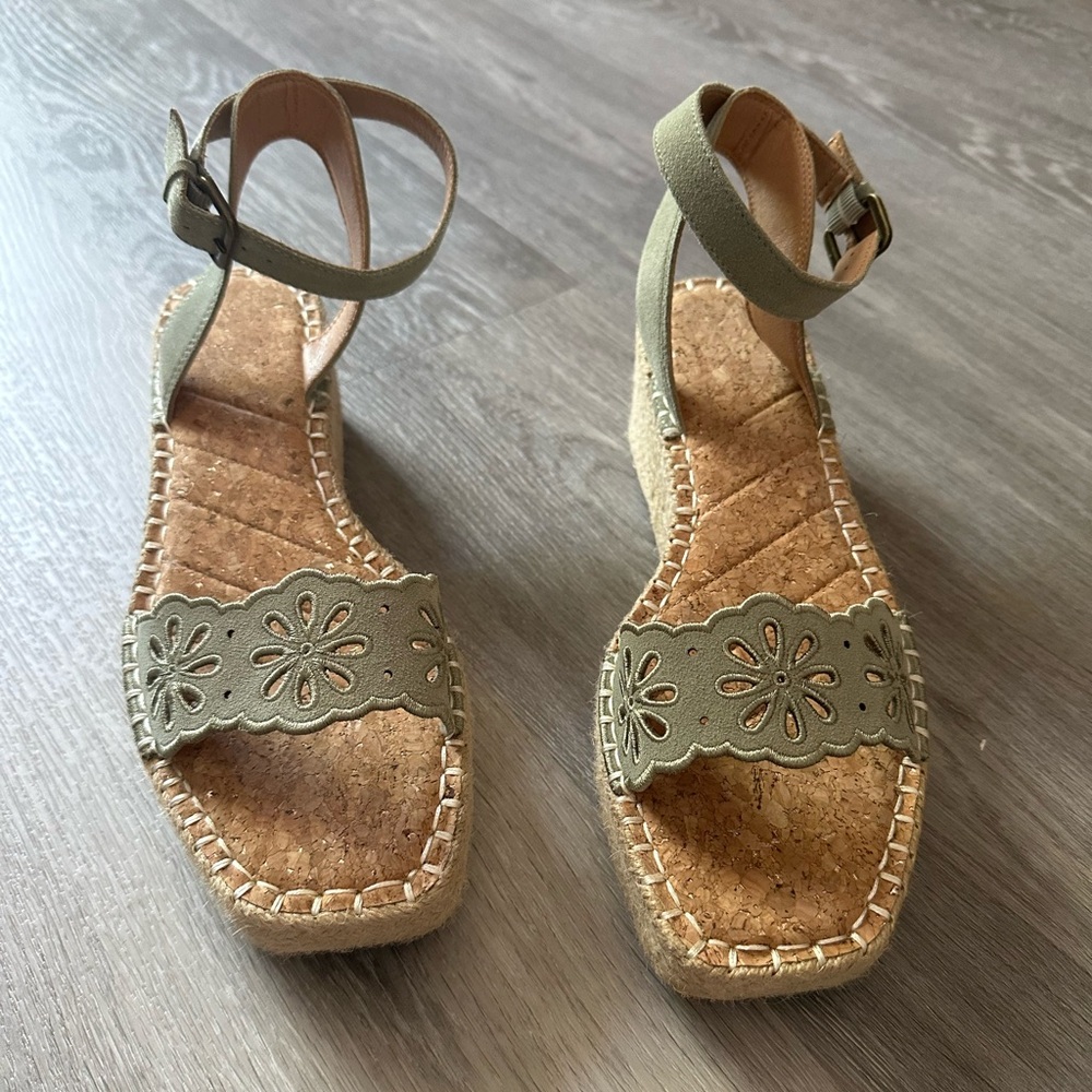 Crown Vintage | Floral Cutout Espadrille Wedge